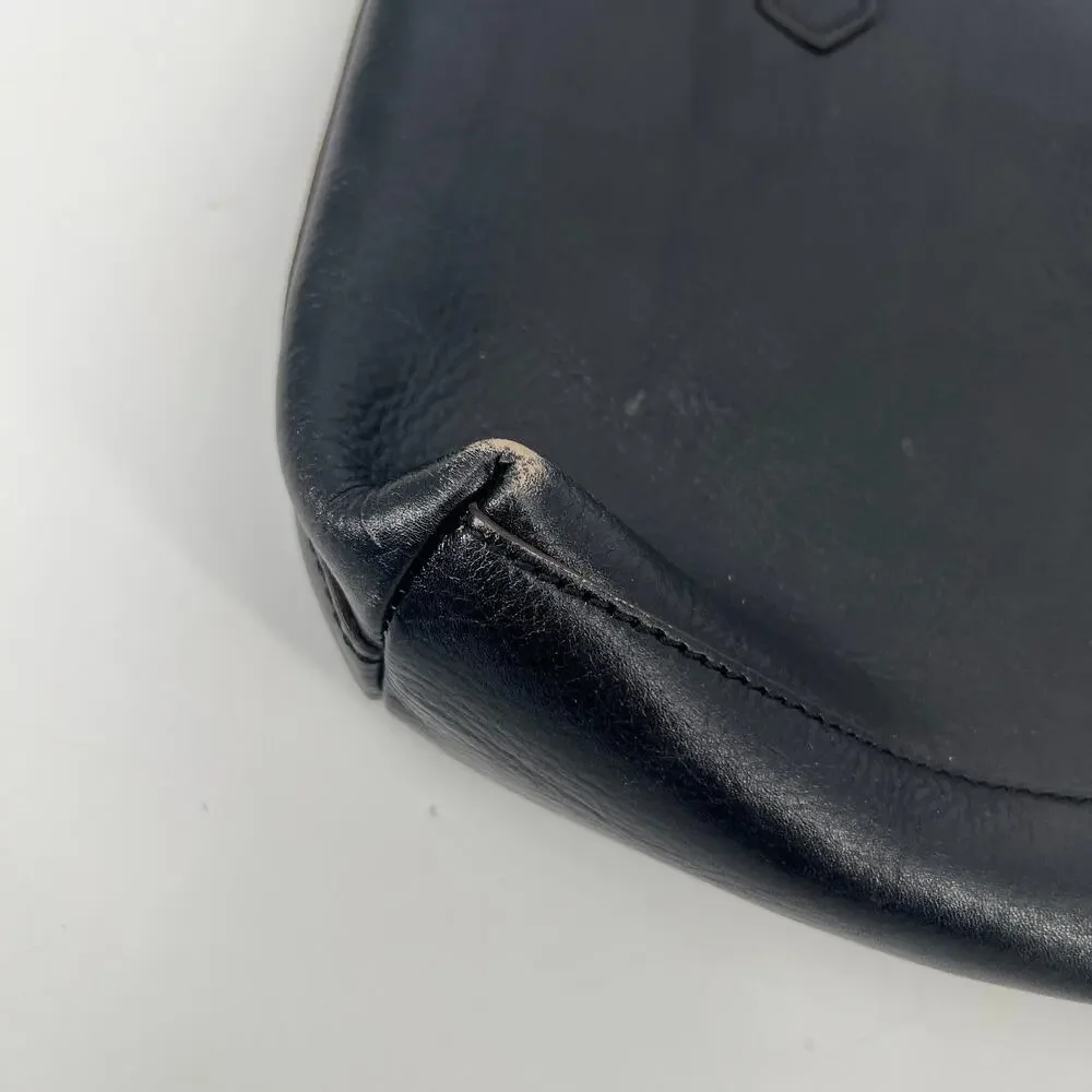 Hobo International Y2k Black Leather Shoulder Bag with Red Lining